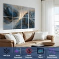 thumbnail image 3 of 8 Pack Art Acoustic Panels Sound Absorbing Abstract Fluid Marble Dark Teal Gold Veins Luxury Artistic Decorative Soundproof Wall Panels Self Adhesive for Nursery Game Room Bedroom 48"x32", 3 of 7