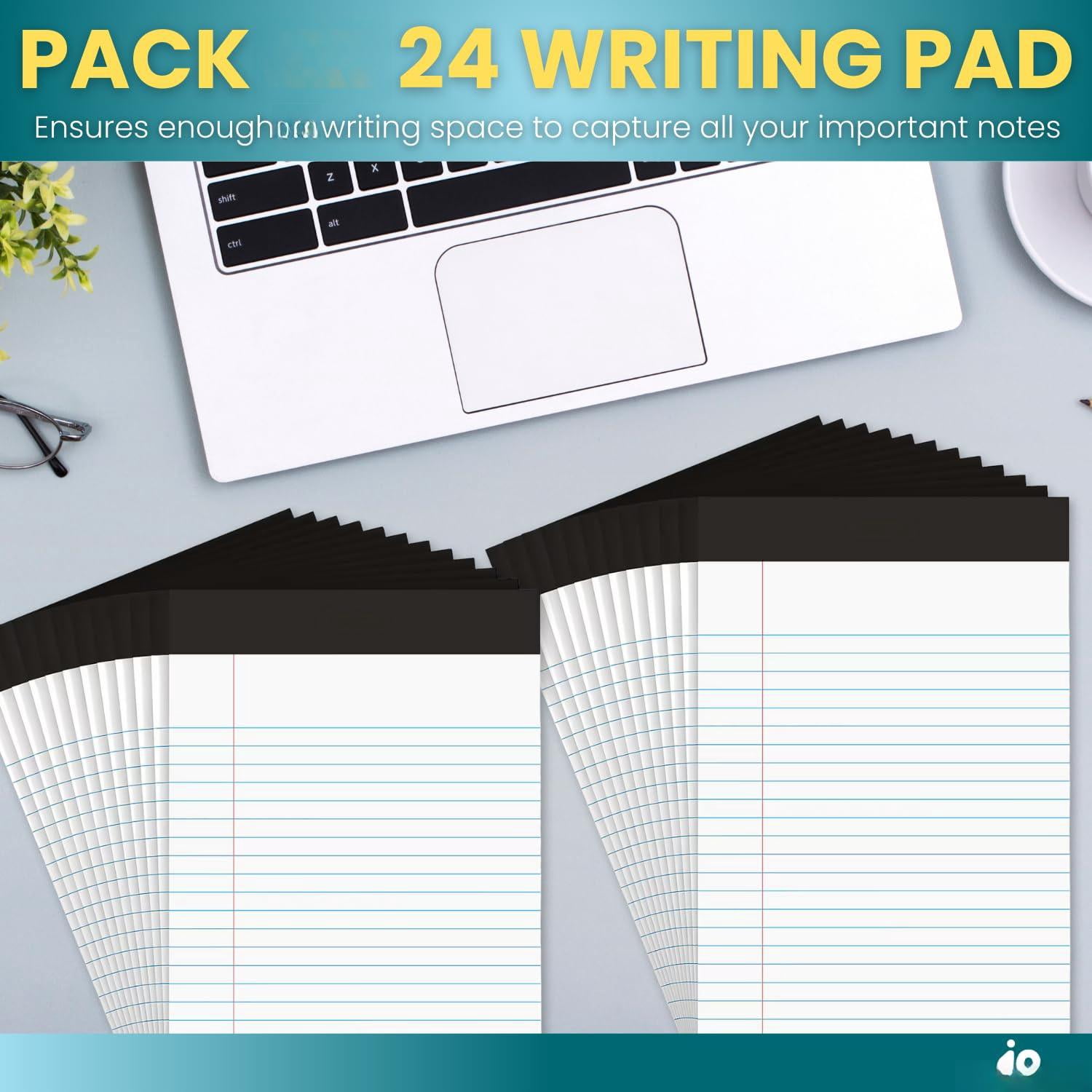 Jr Legal Pads Small Notepads  5" X 8" Narrow Ruled Note Pad White 50 Sheets/pad 24 Pads/pack