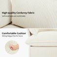 thumbnail image 4 of BRILHAMEZ 35" Oversized Accent Chair, Modern Corduroy Lounge Chair with Armrest Pillows, Comfy Reading Sofa for Living Room & Bedroom, White, 4 of 9