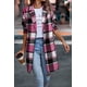thumbnail image 4 of Abrigo PRETTYGARDEN 2024 Mezcla de Lana a Cuadros Tartan Rojo Rosa M, 4 of 8