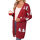 thumbnail image 3 of Cárdigans Largos Navideños para Mujer con Estampado de Árbol de Navidad, Larga, Abrigos de Punto Acogedores para las Fiestas Rojo M, 3 of 5