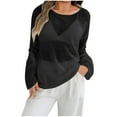 thumbnail image 3 of BADHUB Women's Sheer Long Sleeve Tops Casual See Through Mesh Blouse Lightweight Pullover Layer Shirt Black S, 3 of 5