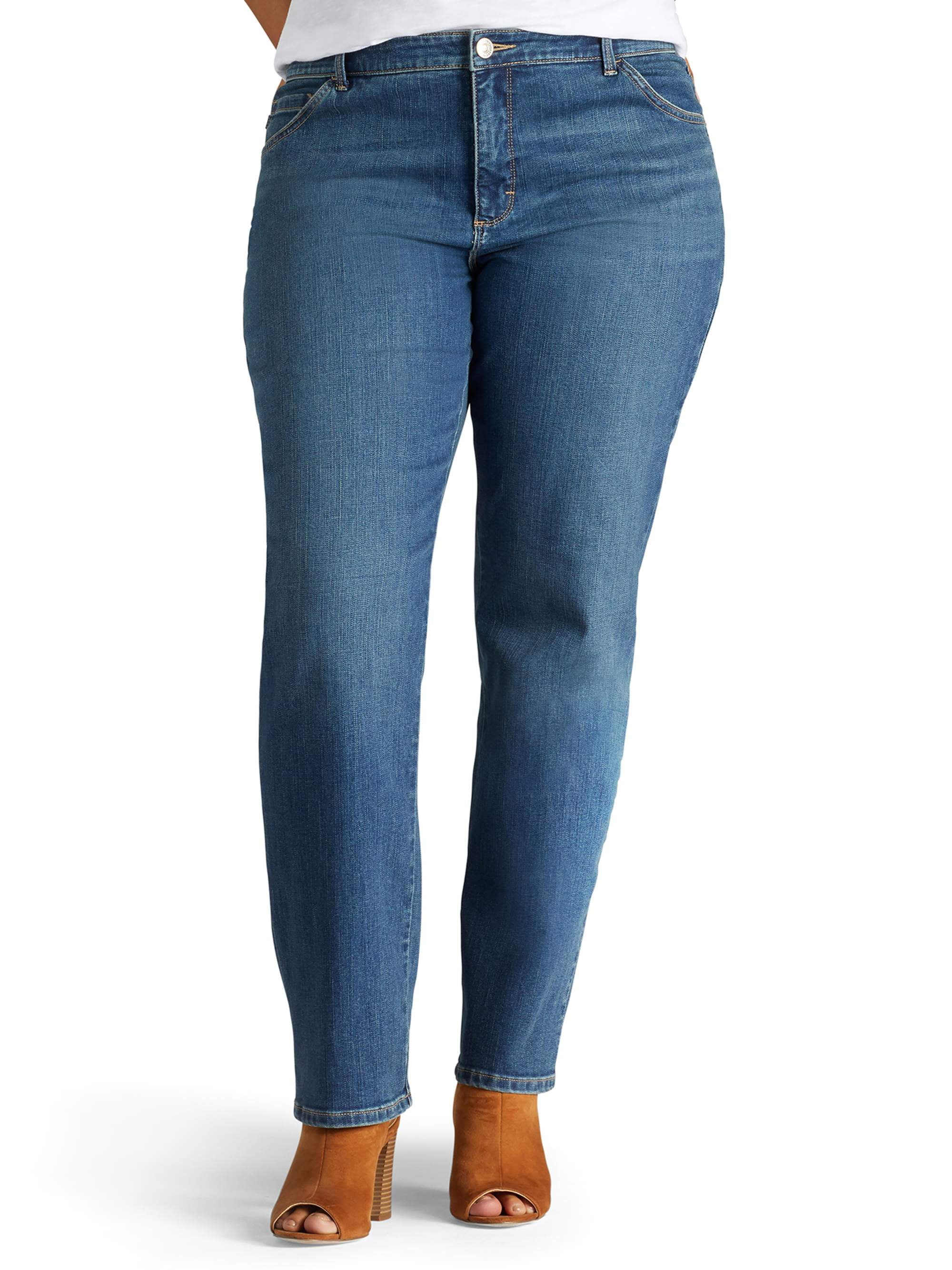 Lee Women's Plus Instantly Slims Relaxed Fit Straight Leg Jean - Walmart.com