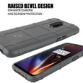 thumbnail image 4 of for 6.41" OnePlus 6T Shield Wrap Shockproof Hybrid Scratch Resistant Raised Bevel Design Enhance Camera and Tempered Stained Glass Screen Protection Armor Impact Bumper Phone Case Black, 4 of 4