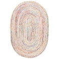 thumbnail image 1 of Safavieh Braided Collection BRD210B Handmade Boho Reversible Cotton Area Rug, 5' x 8' Oval, Ivory / Multi, 1 of 5