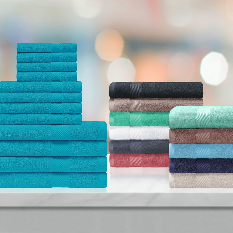 Brown and best sale turquoise towels