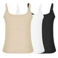 thumbnail image 6 of QUINDOS Womens Tank Tops 3 Pack Athletic Ribbed Summer Womens Camisoles MultiPack Running Spaghetti Strap Crew Neck Sleeveless Cami Shirts Slim Fitted Solid Color Undershirts, 6 of 6