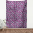 thumbnail image 4 of Ambesonne Floral Fabric by the Yard Upholstery, Magic Flowers Pattern Print, 1 Yard, Dark Magenta Multicolor, 4 of 5