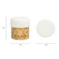 thumbnail image 3 of Nebula Round Burl Wood Ivory White Boucle Upholstered Ottoman, 3 of 8