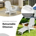 thumbnail image 6 of Costway Patio Folding Adirondack Chair HDPE All-Weather Pull-Out Ottoman White, 6 of 9