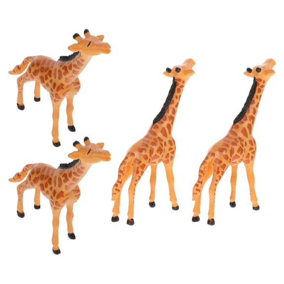 Masteelf 4pcs Miniature Giraffe Figurines Mini Wild Jungle Animals Figures Cake Toppers For Diy Moss Succulent Lansacpe Terrarium Home Decor