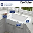 thumbnail image 4 of DeerValley DV-1K119 Farmhouse Kitchen Sink Apron Front Porcelain Ceramic Rectangular Single Bowl White Kitchen Sinks, 4 of 10