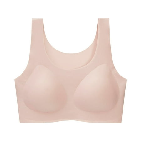 Aayomet Womens Wireless Bra Women s Lace Push Up Plus Size Bra Sheer Balconette Underwire Unlined Pink M