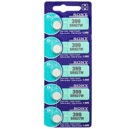 Sony 399 (SR927W) 1.55V Silver Oxide 0%Hg Mercury Free Watch Battery (10 Batteries)