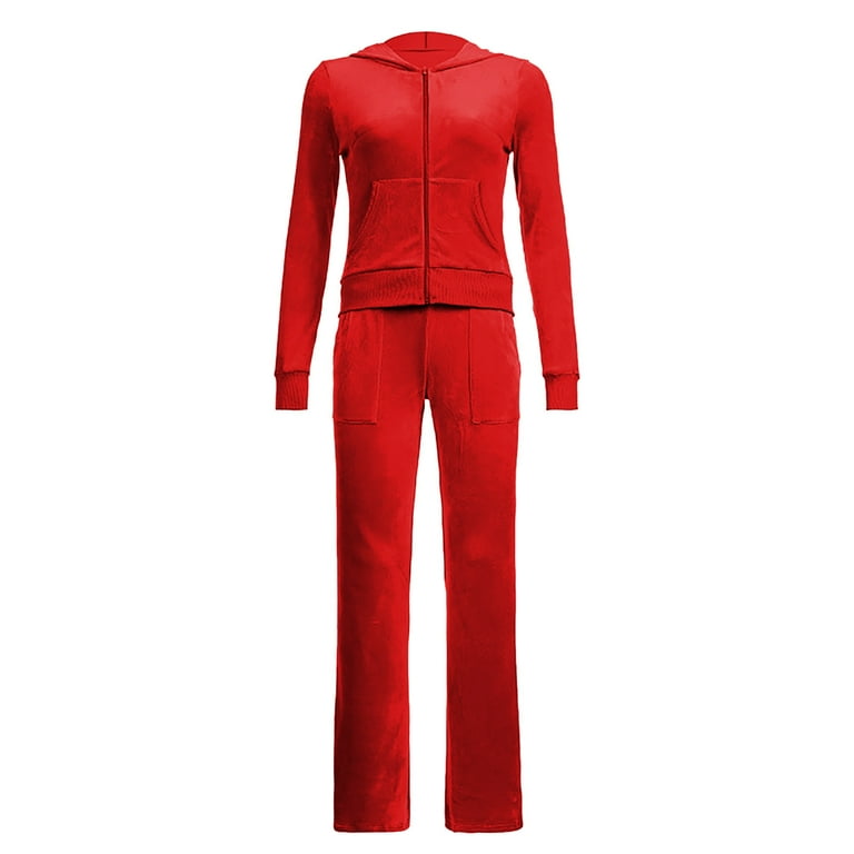 Red velour best sale jogging suit