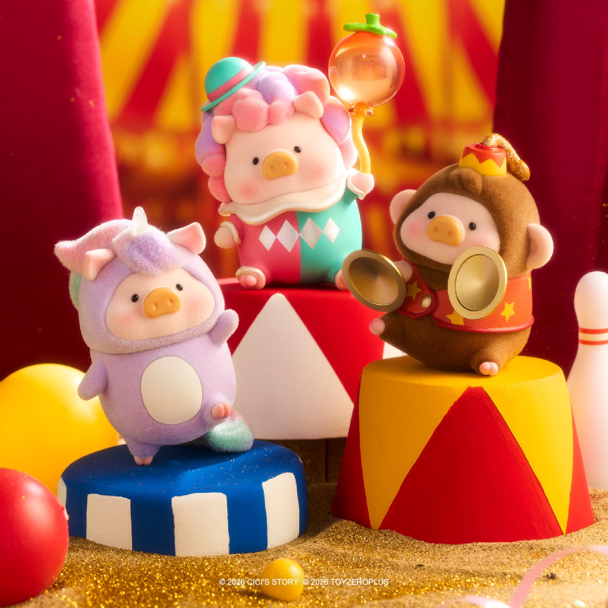 TOYZERO + Lulu The Piggy Blind Box Figures - LuLuLand Series Blind Boxes Cute Animal Figurines Mystery Box Collectibles Home Decorations Holiday Birthday Gifts, Single Box