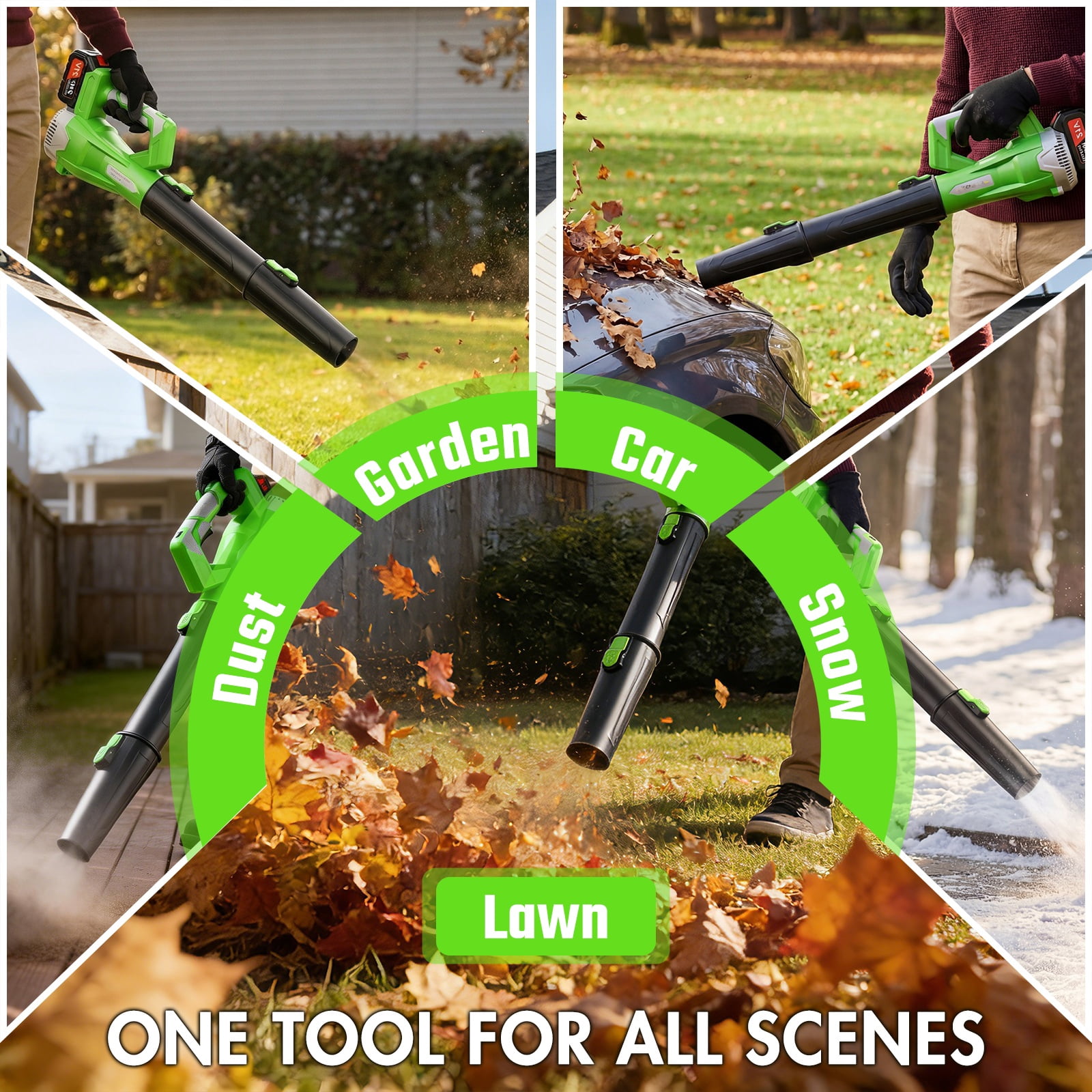 CATGOOD 21V Cordless Leaf Blower 750CFM 200MPH, 6 Speed Electric Leaf Blower with 2×4.0Ah Batteries for Lawn, Patio, Yard and Dust Cleaning