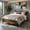 Brown-Queen, variant on Barara King Bedroom Bed Frame, Bed Platform Frame,King Metal Bed Frame Industrial Platform Bed with Wooden Headboard-King Size