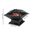thumbnail image 4 of 20'' Square Small Fire Pit BBQ Party Portable Fire,Metal Firepit Stove Backyard Patio Garden Fireplace for Camping Outdoor Heating, Bonfire and Picnic, 4 of 6