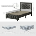 thumbnail image 5 of 4 EVER WINNER Twin Size Upholstered Bed with Diamond Headboard and Footboard, Gray, 5 of 6