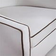 thumbnail image 4 of Keely  Cream Velvet with Contrasting Brown Welt Barrel Swivel Chair, 4 of 7