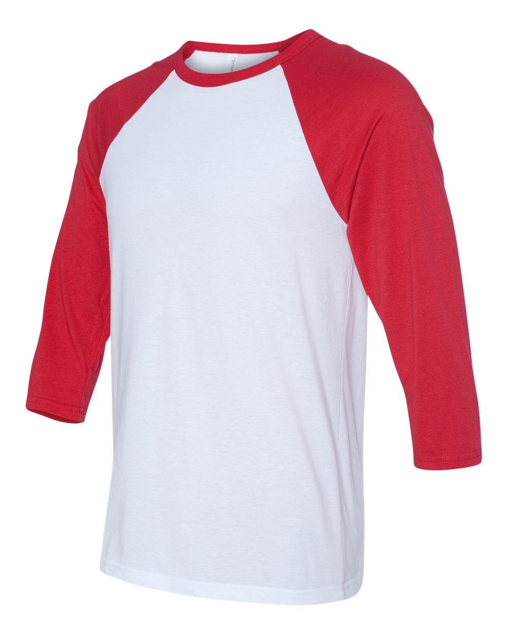 white baseball shirt with red sleeves