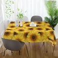 thumbnail image 6 of Sunflower Flowers Rectangle Tablecloth, Dust Proof Anti Wrinkle Wipeable Table Cloth Tabletop for of Dinner Kitchen Wedding Holiday Party 60"x90" Home Decor, 6 of 7