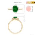 thumbnail image 5 of ANGARA Lab Grown Prong-Set Cushion Rectangular Emerald Halo Engagement Ring for Women in 14K Yellow Gold (Size-8x6mm) | May Birthstone, Anniversary, Jewelry Gift for Women | Lab-Grown Emerald Ring, 5 of 8