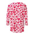 thumbnail image 5 of Penkiiy Chemises de la Saint-Valentin pour Femmes Manches 3/4 Col Rond Blouses Décontractées Imprimé Mignon Tuniques Tops 2025 TG Multicolore, 5 of 5