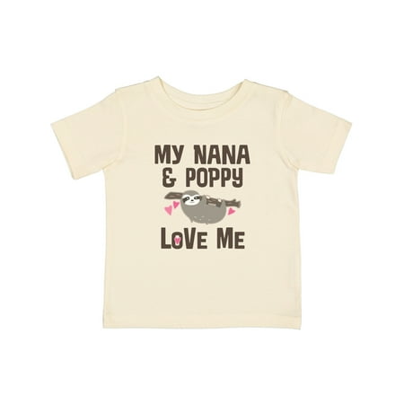 

Inktastic Nana and Poppy Love Me Sloth Gift Baby Girl T-Shirt