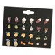 thumbnail image 3 of Bulk 12 Pairs Ear Stud Mixed Cartoon Earrings For Women Girl Jewelry Gift------Product code 60640, 3 of 5