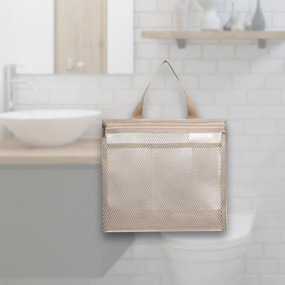 Bolso cosmético portátil del artículo de tocador del organizador del cosmético del bolso del totalizador de la playa de para el día de fiesta Caqui
