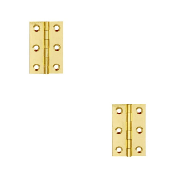 Speravity Bisagras 6 Agujeros de montaje Conector de puerta Herramienta de hardware Cerradura de muebles Bisagra de ventanas sólidas para Ciego/2in/Latón 2Conjunto