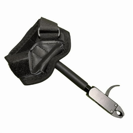 Black Archery Wrist Strap With Automatic Closing Feature And Release System