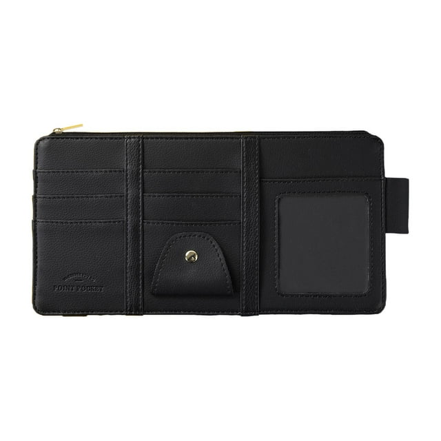 Organizador de visera para coche, tarjetero, bolsa de almacenamiento para visera para guardar tarjetas Negro
