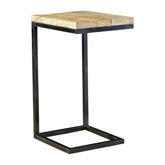 Blackpool Reclaimed Elm & Brushed Steel Martini End Table