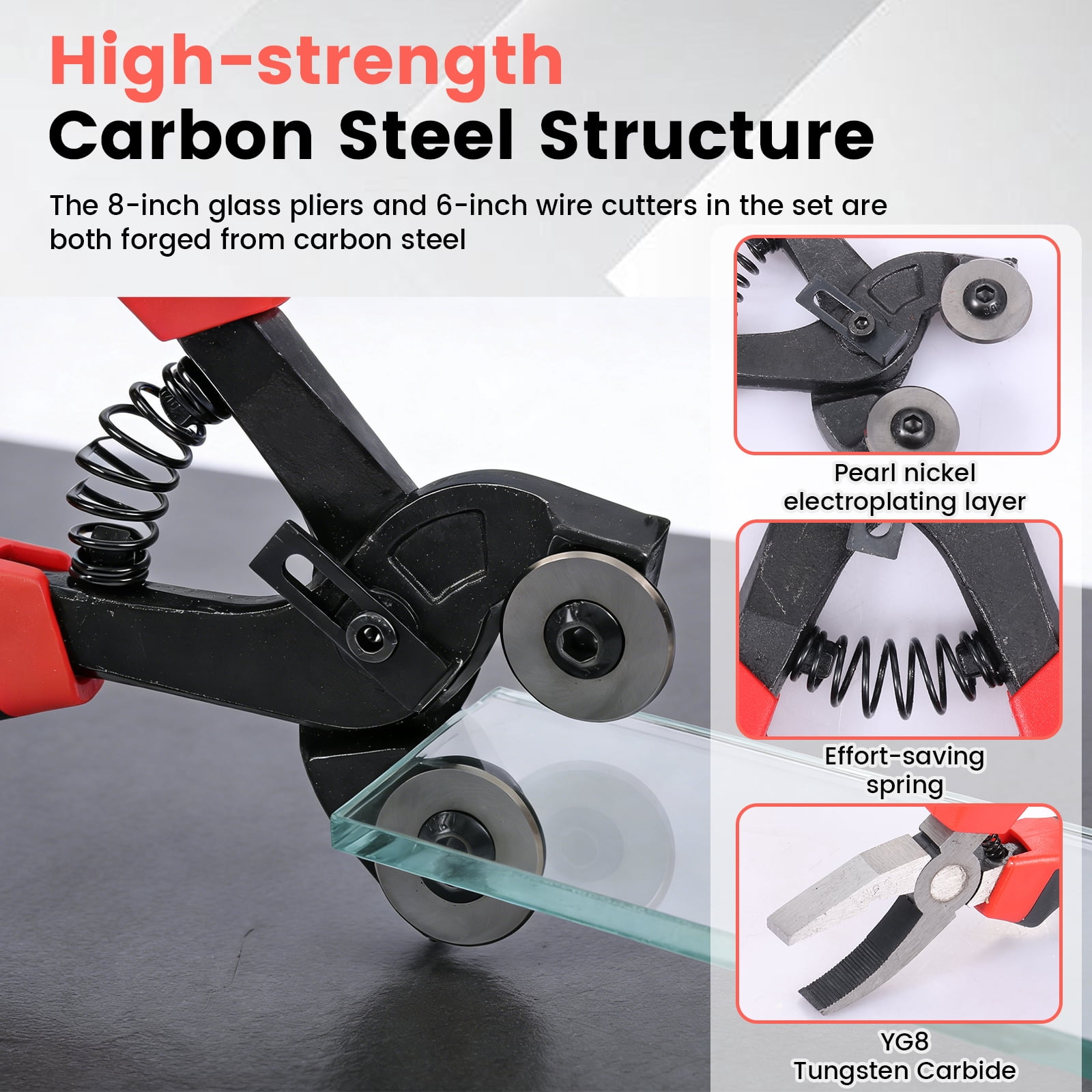 TMWEFUSC 12Pcs Glass Cutter Set Professional Glass Breaker and Running Pliers Set with 3 Cutting Heads Drip Tube for Mosaic Tiles Mirror