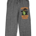 thumbnail image 2 of Halloween "Resting Witch Face" Women's Heather Gray Sleep Pajama Pants - Large, 2 of 6