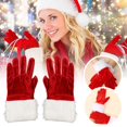 thumbnail image 3 of Ruifaya Guantes de actuación con etiqueta para fiestas navideñas, guantes cortos unisex para festivales, nuevos J5, 3 of 6