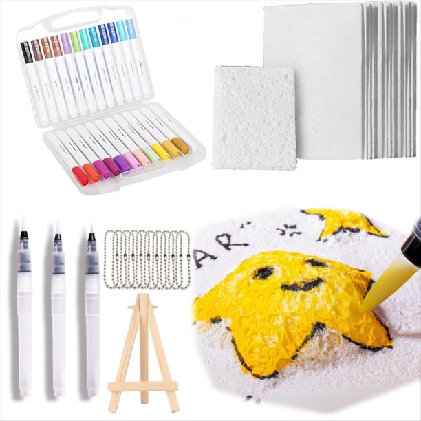 Pintura Mágica Hinchable, Esponja Mágica para Lienzo de Dibujo 3D, Kit de Pintura con Textura de Espuma, Kit de Pintura con Textura de Palomitas de Maíz Hinchadas