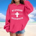 thumbnail image 2 of MUXiin Jesus Hoodies for Teen Girls Trendy Cute Casual Christian Letter Print Sweatshirts Long Sleeve Tops with Pockets Back To School Tops,2-3 Years,Hot Pink, 2 of 3