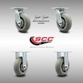 thumbnail image 2 of 6 Inch SS Thermoplastic Caster Set with Roller Bearing 2 Swivel Lock 2 Rigid SCC, 2 of 2