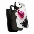 thumbnail image 3 of Rose Gold Heart Phone Case with Black Roses Glitter for Women Valentine’s Day Gift Compatible with iPhone 11/12/13/14/15/16 (Pro Max/Plus), 3 of 9