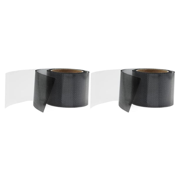 Riwesomey Pegatinas de parche para pantalla de ventana antiinsectos, malla de fibra de vidrio impermeable, accesorio de cinta de reparación de Negro 2piezas