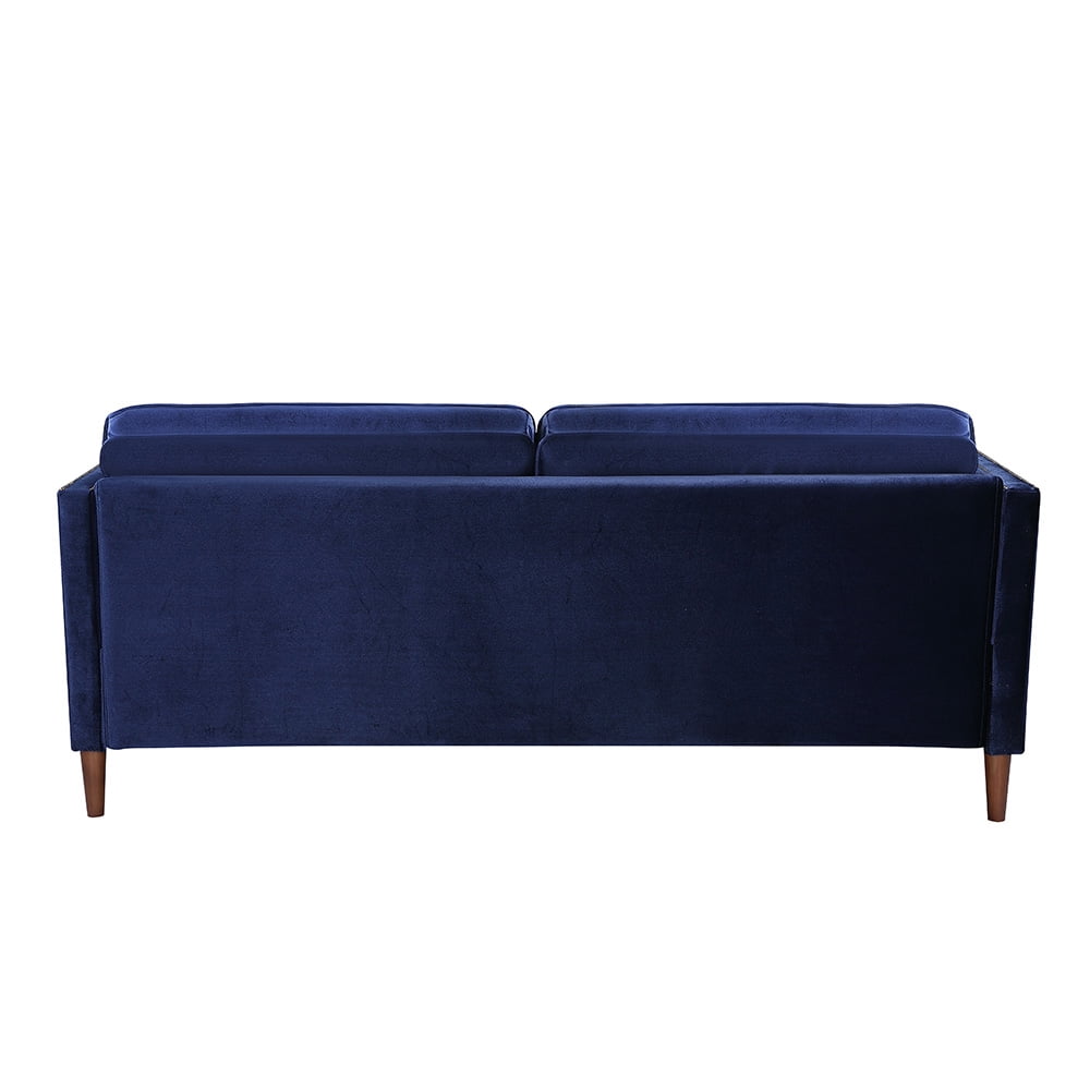 Kepooman 73" Modern Velvet Farbic Loveseat Sofa, Overstuffed Classically 3-Seater Armrest Sofa Bed for Living Room Bedroom Office, Blue Kepooman 73" Modern Velvet Farbic Loveseat Sofa, Overstuffed Classically 3-Seater Armrest Sofa Bed for Living Room Bedroom Office, Blue