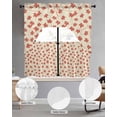 thumbnail image 2 of Maple Leaf Swag Kitchen Curtains Sets for Windows 24 Inch Length, Retro Fall Red Orange Beige Autumn Leaves Short Window Curtain Panels Swags Valances and Tiers 3 Piece Set for Cafe/Dining Room, 2 of 5