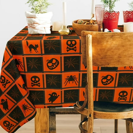 

Halloween Tablecloth 60*84 inch Pumpkin Halloween Table Cover Spider Web Table Cloth Waterproof Wrinkle Resistant and Washable Tablecloth for Halloween Decoration