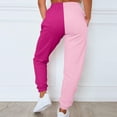 thumbnail image 4 of BiZtdJrK Sweatpants for Women Casual Drawstring High Waisted Harem Trousers Sporty Gym Jogger Pants Trendy Color Block Cinch Bottoms with Pockets Hot Pink XL, 4 of 8