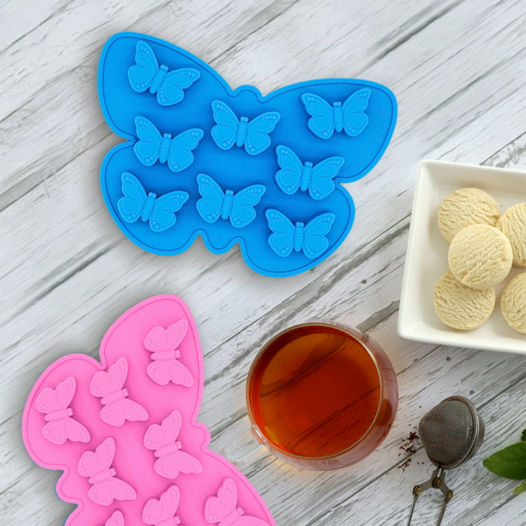 SPRING PARK Butterfly Mold Silicone Butterfly Shape Butterfly Ice Cube Tray Silicone  Wax Melt Molds Chocolate Candy Baking Molds, Non-Stick Chocolate Soap  Pudding Jello Ice Cube Tray 