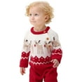thumbnail image 3 of Douhoow Baby Christmas Sweater Jumpsuit Unisex Infant Elk Printed Knitted Romper, 3 of 9